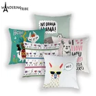 Милый чехол для подушки с альпакой, мультяшная лама для гостиной, подушки, чехол, Полиэстеровые наволочки для подушек, чехол с рисунком животного, s Kissen