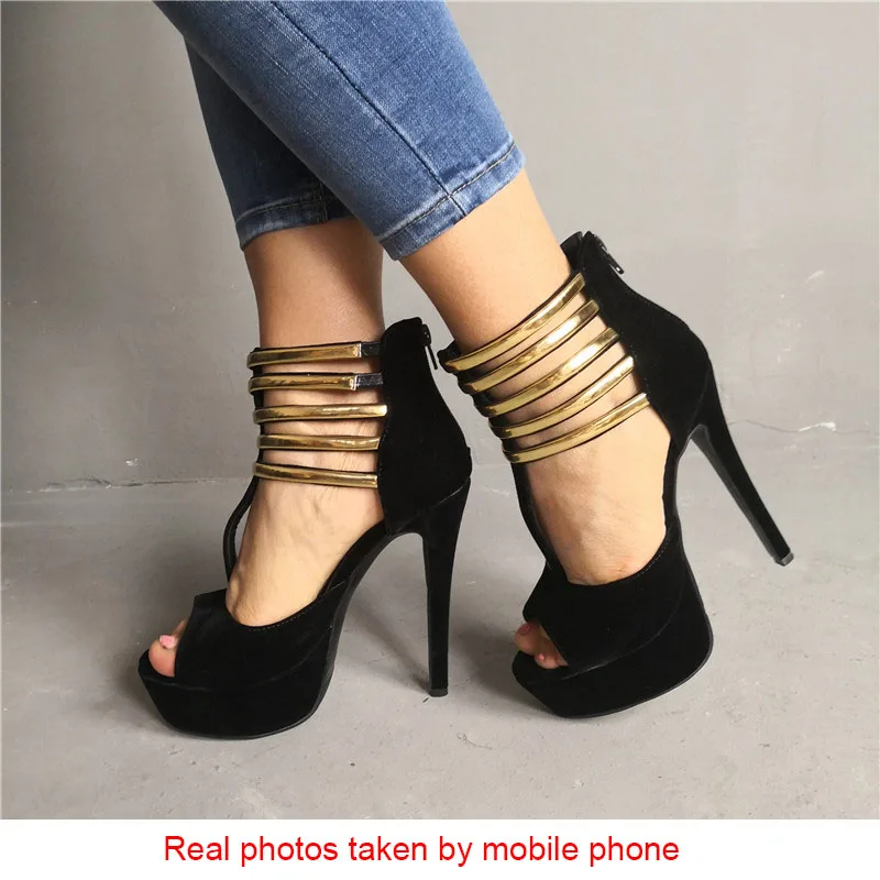 Женские туфли лодочки с открытым носком на платформе и высоком тонком каблуке