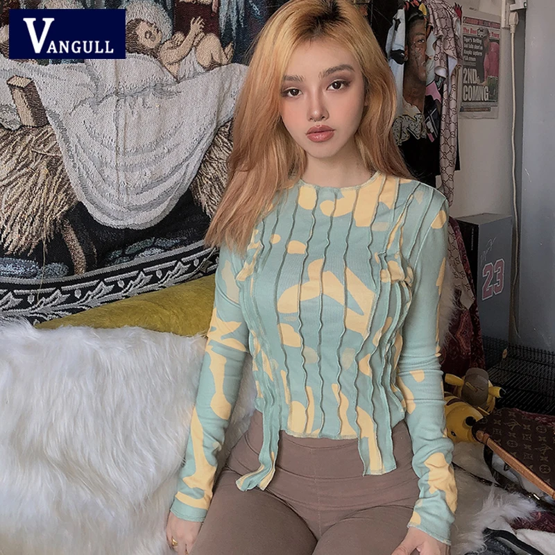 

Vangull Autumn Harajuku Retro Leisure Tassel Tops Women T-shirt 2020 fall Winter Fashion Girls Wild Street Casual Tee Shirts