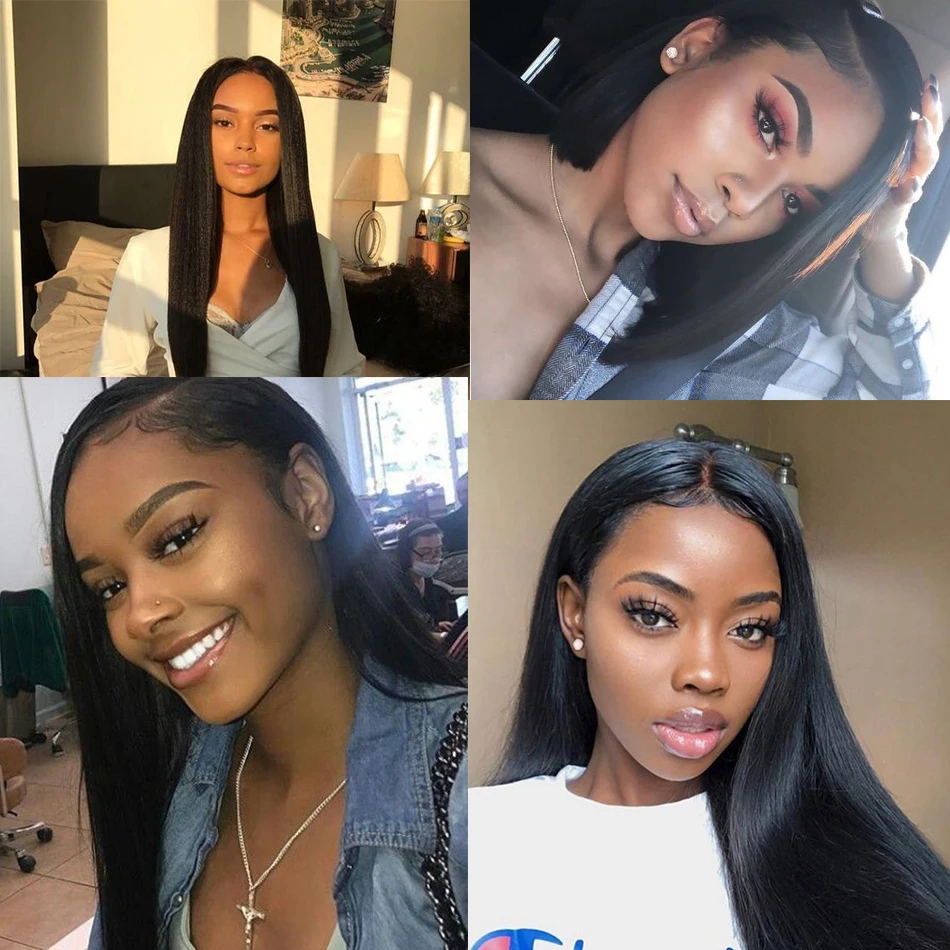 Harga Linkelin Rambut Peru Lurus Renda Depan Rambut Manusia Wig Lurus 13X4 Lace Front Wig Remy Renda Frontal Wig Kerapatan 150%