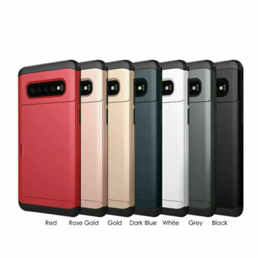 

For Samsung Galaxy S10 Plus S10E S10 5G S9 S8 S7 S6 Edge S5 Case Slide Armor Wallet Card Slots Holder Cover For Samsung Note 9 8