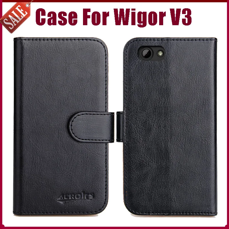 Лидер продаж! Чехол для Wigor V3 5 дюймов 6 цветов флип кошелек чехол с функцией