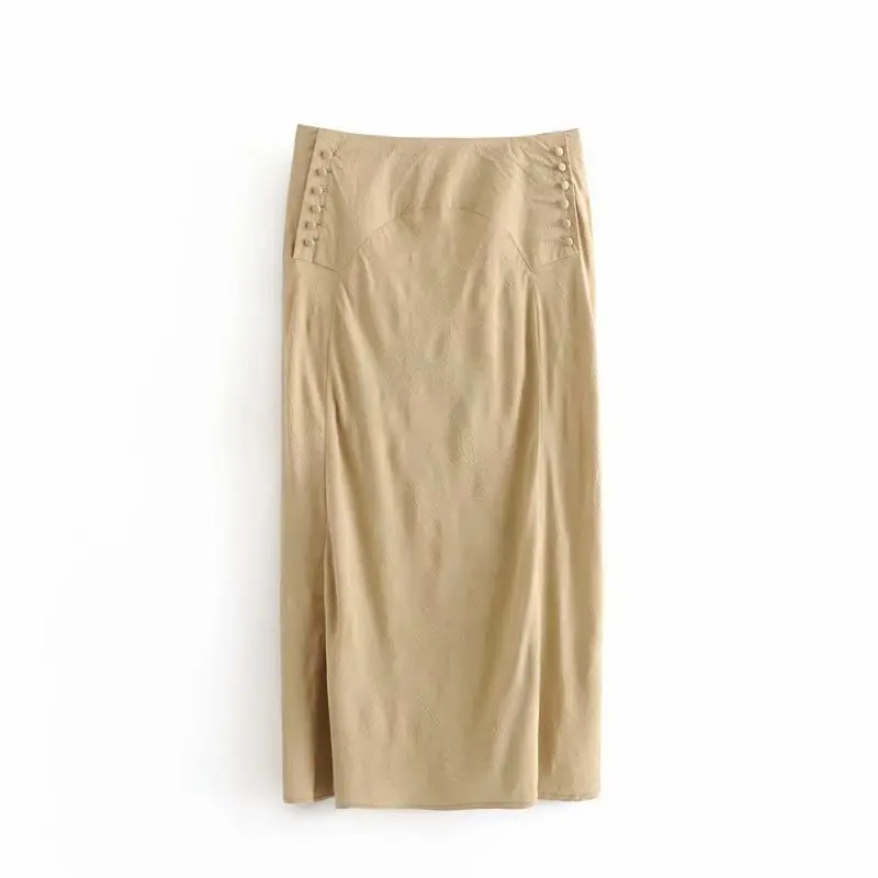 Женские юбки в стиле ретро бохо с высокой талией и разрезом милая пляжная юбка