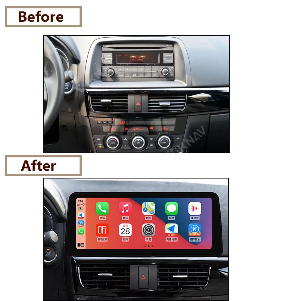 

128GB Carplay Car Android 12.3 inch For Mazda CX-5 2015-2019 Radio Multimedia DVD player GPS Navigation Stereo Receiver 2 Din