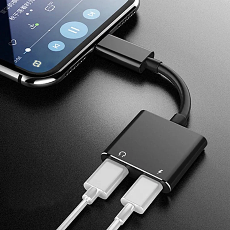 2 в 1 аудио адаптер для зарядки iPhone 12 11 Pro X Xs Max XR 7 8 Plus iPad Aux разъем двойной вспышки к