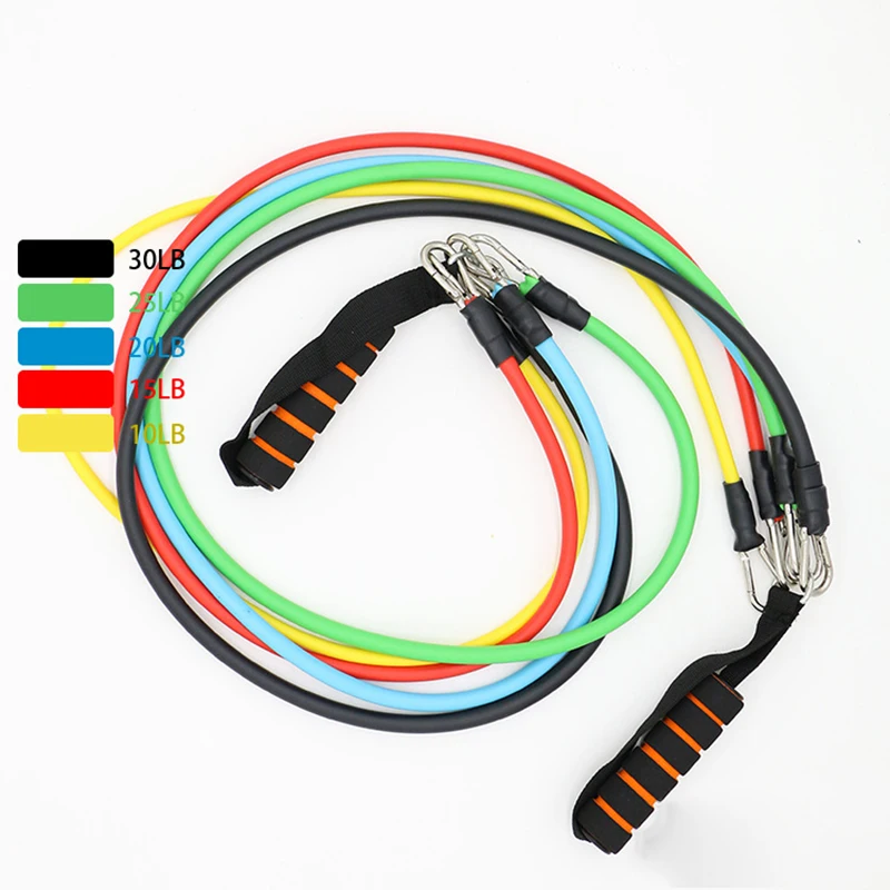 Латексные Эспандеры 11 шт./компл. тренировочные трубы для йоги резиновые