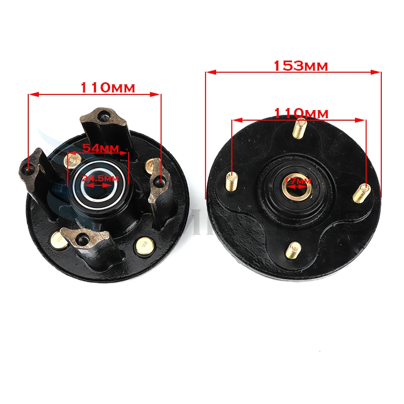 Ступица колеса переднего дискового тормоза 17-25 мм 110 M10 * 4 подходит для