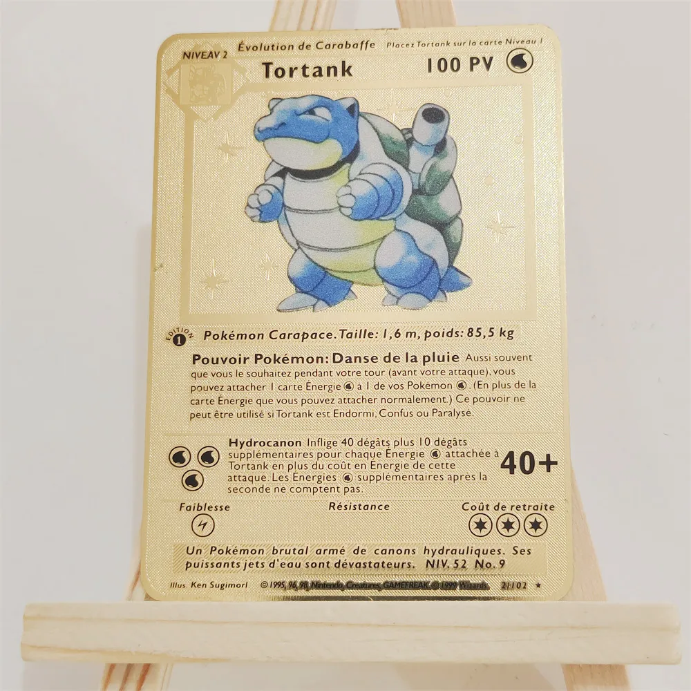 

New Pokemon Card Piece Golden Metal Card Fire-breathing Dragon Pikachu Collection Card Children's Toy Gift