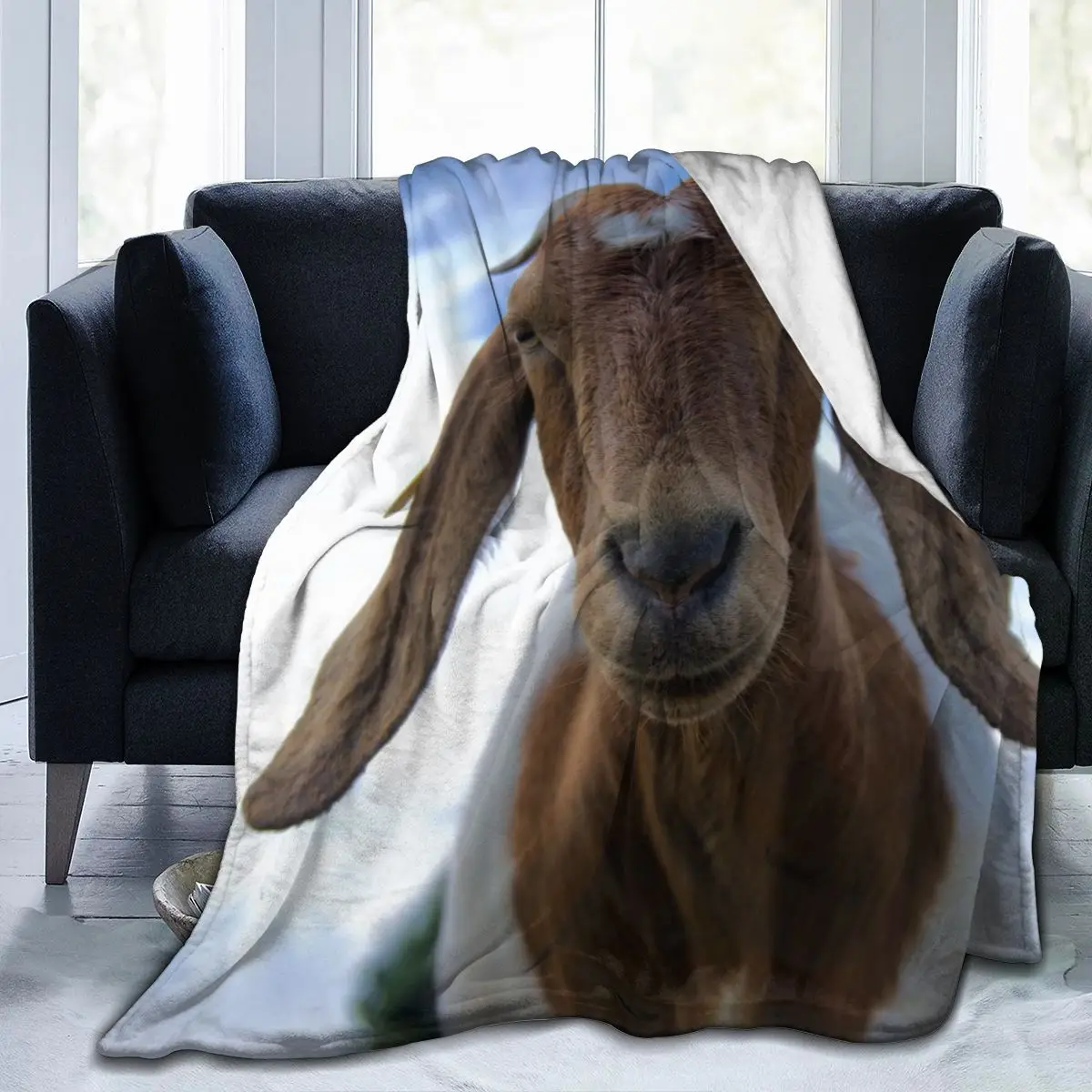 

Manta с 3D принтом животных Cabra, colcha, ropa de cama retro, cuadrada, de lana suave para Пикник