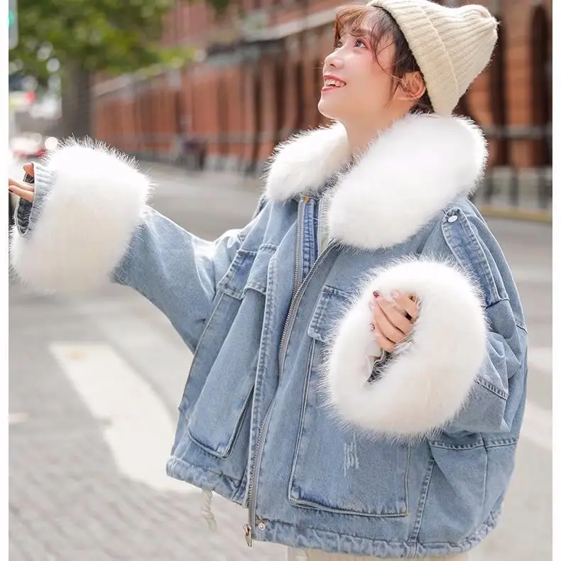 Зимнее корейское издание свободное утолщенное с густыми волосами плюшевое со