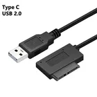 USB адаптер для ПК 6P 7P CD DVD Rom SATA на USB 2,0 конвертер slim Sata 13 Pin кабель привода для ПК ноутбука