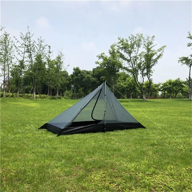 Waterproof Camping Tents Ultralight Double Tiers Rodless Pyramid Tent Single One Person 4 Season All Weather for Hunting Hiking |