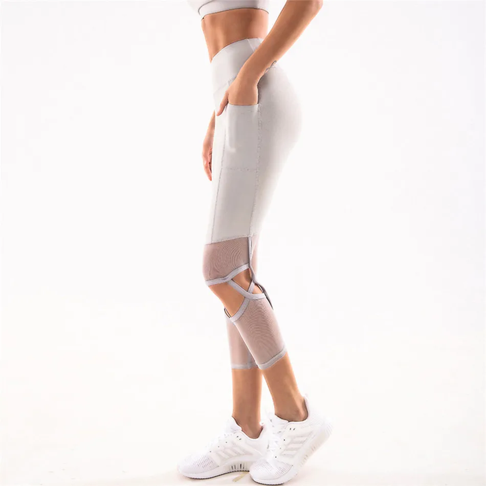 

Melody ButtLift Leggings for Women Sports Mesh Tights Yoga Clothing Workout Exercise Leggings with Pockets High Waist Pants