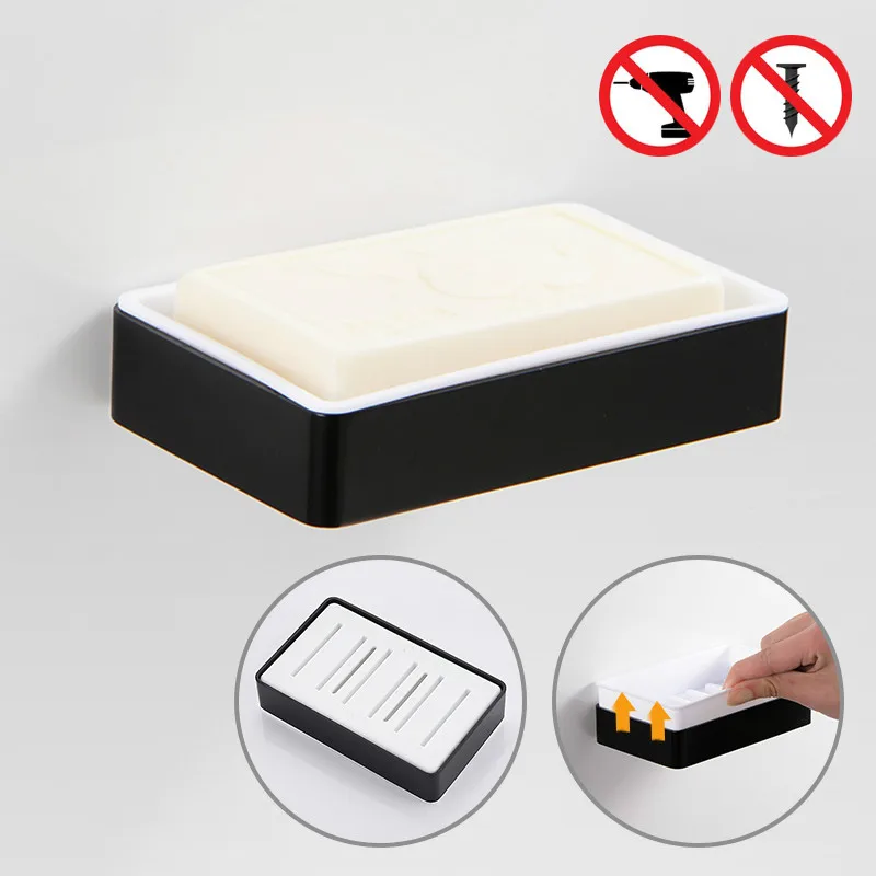 Мыльница для ванны и душа держатель мыла в ванную комнату черное хранилище