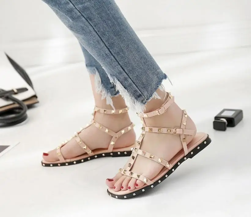 2019 летние новые модные повседневные сандалии на плоской подошве женская обувь