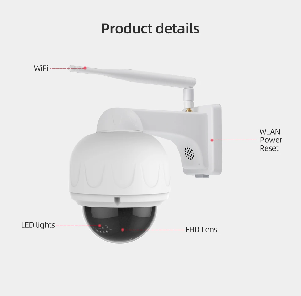 Vstarcam HD 1080P 4X зум ip-камера Wifi Открытый IP66 водонепроницаемый PTZ скоростной купольный встроенный CCTV Микрофон камера безопасности