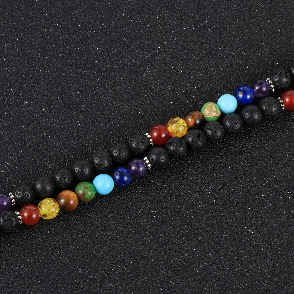 Женские и мужские бусы из натурального камня 7 чакр 6 мм 108 мужских бусин подставка