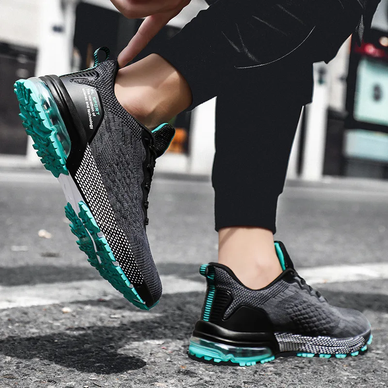 Sports shoes men's spring and autumn breathable flying woven mesh with casual wild student cushion | Обувь