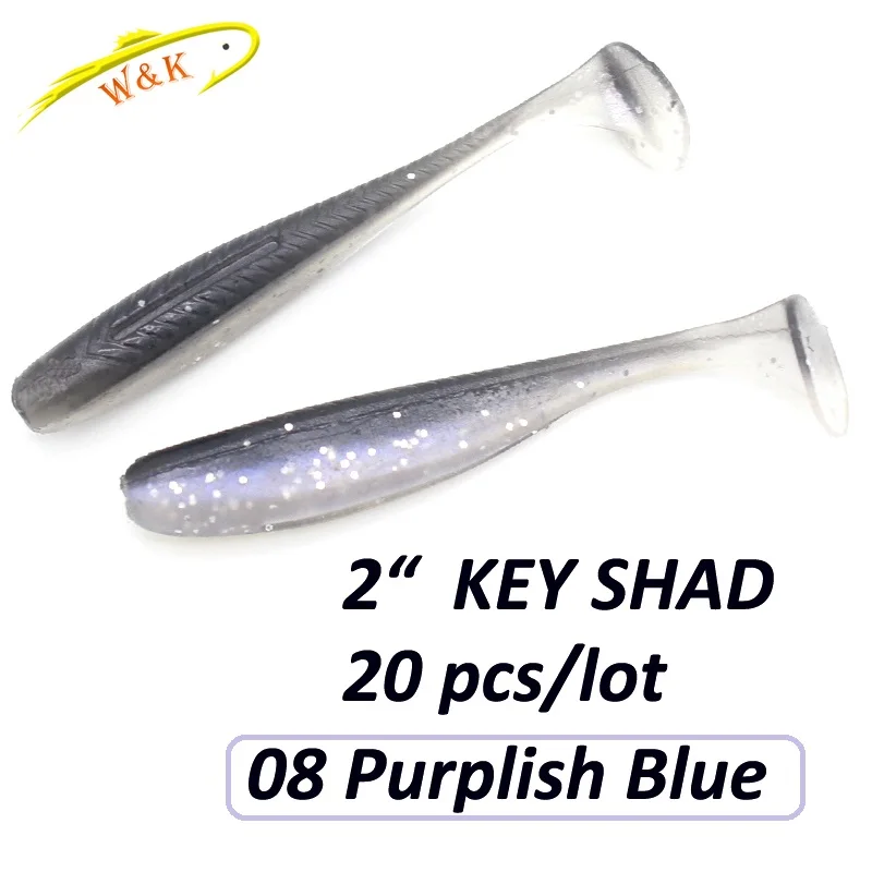 Purplish Blue 05 5 см Key Shad 20 шт Мини Shad Приманка для льда Рыбная ловля окуня приманка " джиг голова Мягкая приманка Маленькие Приманки - Цвет: Purplish Blue 05
