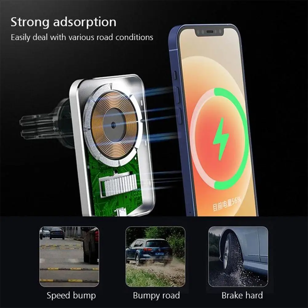 15w qi car charger type c mobile phone magsafing wireless charger car mount magnetic holder for iphone12 pro car charging free global shipping