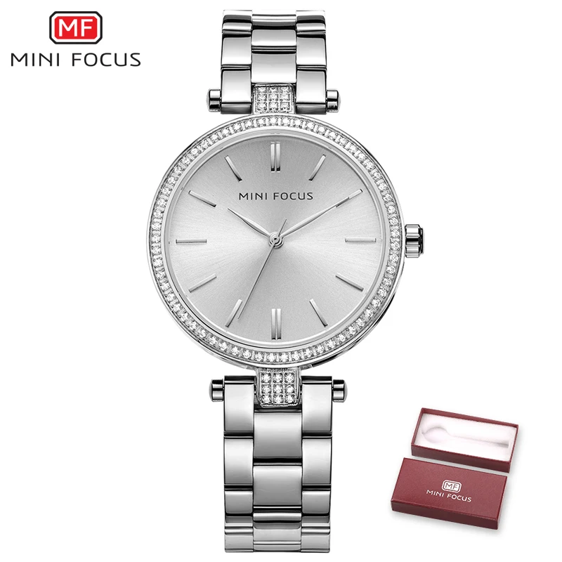 silver Мини фокус Топ люксовый бренд женские часы модные, женские, со стразами бриллиантовое платье наручные водонепроницаемые кварцевые часы Relogio Feminino - Цвет: silver