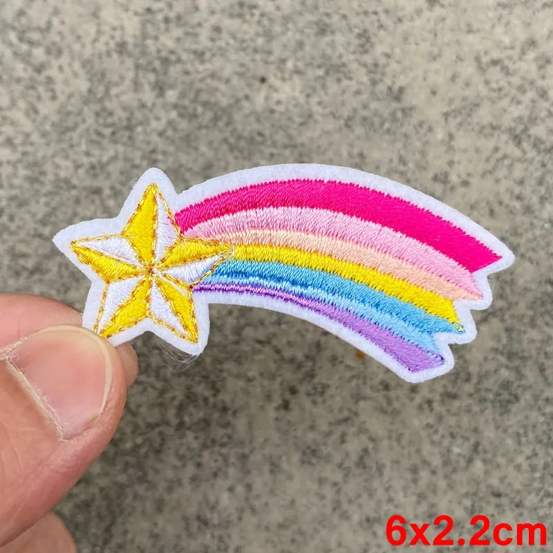 Симпатичные Мультяшные вышитые нашивки Prajna для детской одежды радужные наклейки