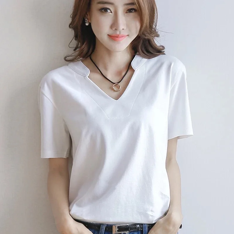 

Fashion lavender Women Tops T-shirts Female 2019 Summer