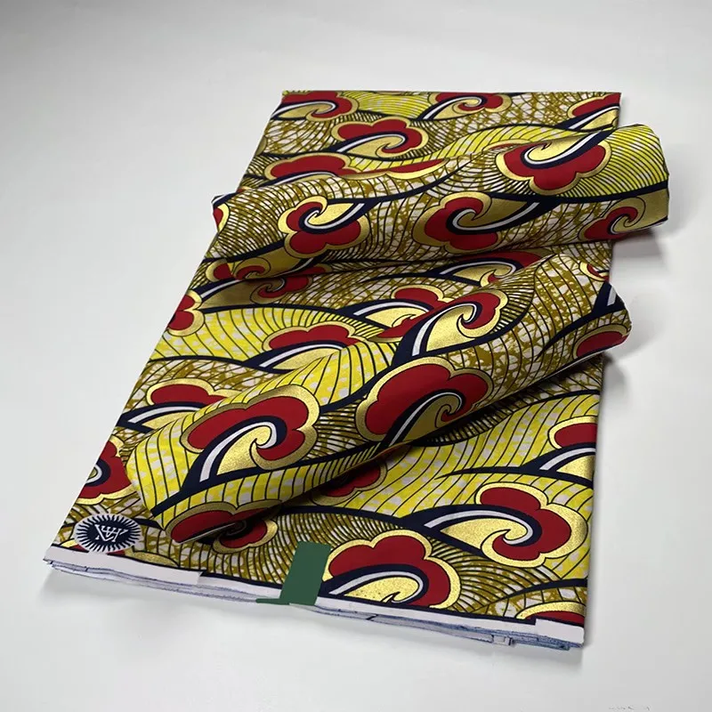 

2022 Wholesale Best One African Golden Wax Fabrics High Quality Nigeria Golden Ankara Printed Wax Materials 6Yards/pcs For Dress