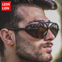 leonlion 2021 punk retro sunglasses men vintage sun glasses for menwomen luxury brand sunglasses men punk lunette soleil homme