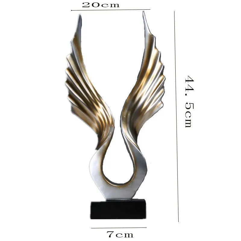 

New 2021 Golden Trophy Angel Wings Sculpture Home Decoration Accessories Living Room Children's Room Decorations Eagle Wings