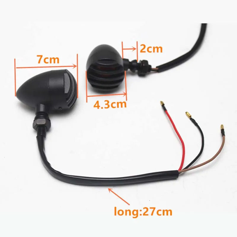 

Motorcycle Amber Bullet Bulb Retro Black Grill LED Turn Signal Indicator For Harley Honda Suzuki Kawasaki Motorcycle