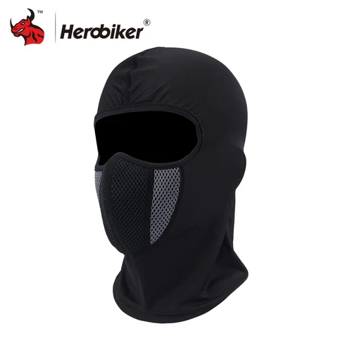 Балаклава HEROBIKER для мотоцикла, мотоциклетная маска для лица, шлем бандана-капюшон, лыжная Полнолицевая маска для шеи, ветрозащитная Пылезащитная маска для лица - изображение