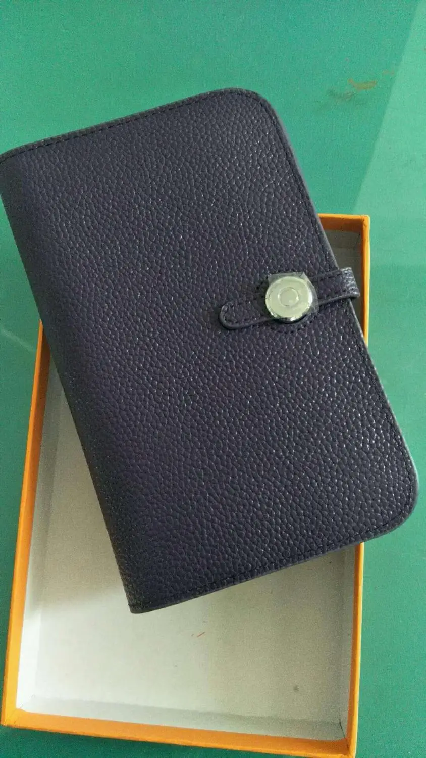 Dark Blue Лидер продаж, женские кошельки, модные кошельки из зернистой воловьей кожи с зернистой текстурой личи, кошелек на молнии, высокое качество, женские кошельки и кошельки, сумка - Color: Dark Blue