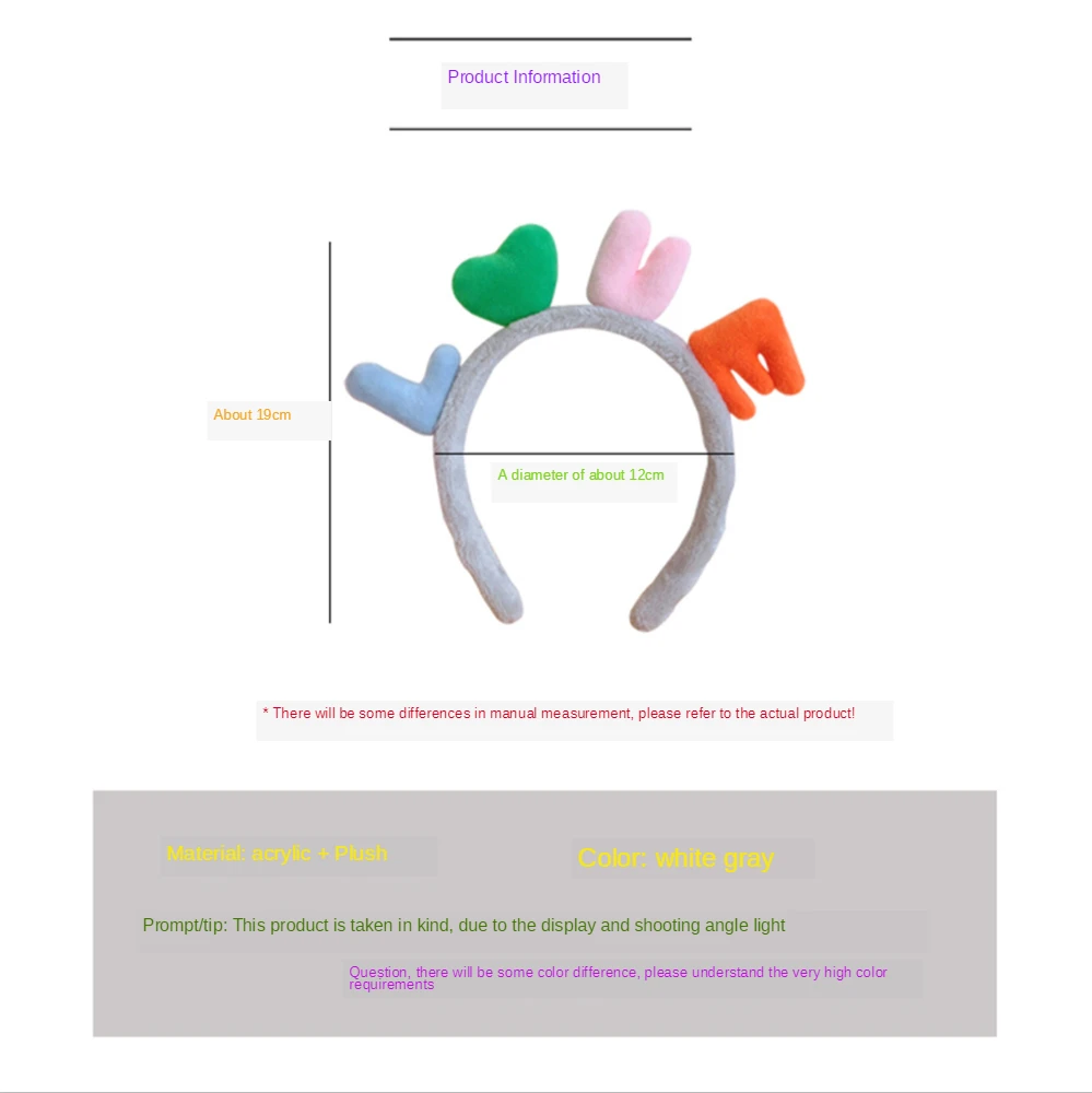 Новинка милая плюшевая заколка для волос с изображением ясеня лица макияжа