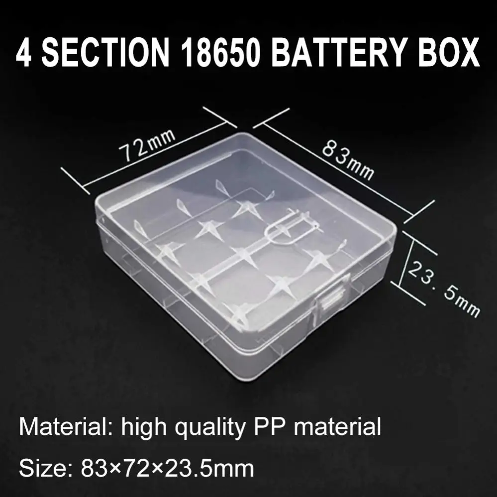 NEW Soshine Portable Hard Plastic Case Holder Storage Box for 4 x 18650 Batteries |