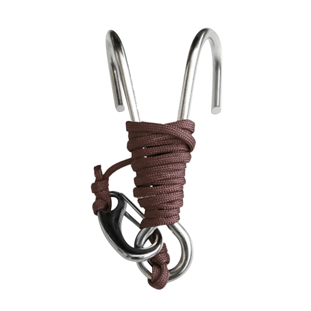 Current Scuba Diving Double Dual 316 Stainless Steel Reef Hook with 47' Line for Underwater Photographers | Спорт и развлечения