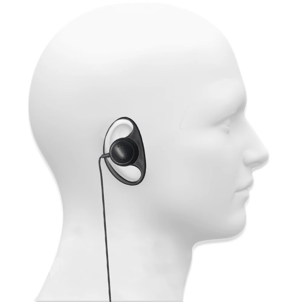 2 pin d shape covert ear hook earpiece mic ptt mic headset earphone for kenwood for baofeng bf 888s uv 5r uv 82 walkie talkie free global shipping