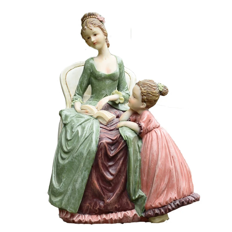 

VICTORIA MOTHER AND SON ANGEL ART SCULPTURE ANGEL WOMAN FIGURINES CREATIVE RESIN CRAFT HOME DECORATION FOR LIVING ROOM R4816
