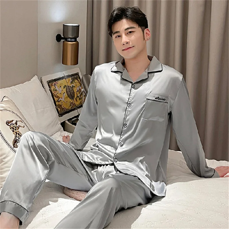 (Tops + Pants) Men's Pure Cotton Short Sleeve Pajamas Suit Casual Fashion Printed Loose Thin Lapel Cardigan Home Service 2021