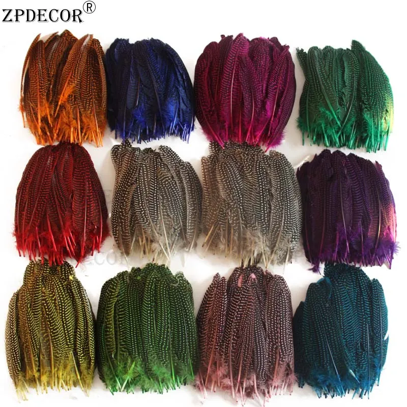 8 10 дюймов 15 20 см натуральный горошек цесарки Перья с крыльев оптовая продажа