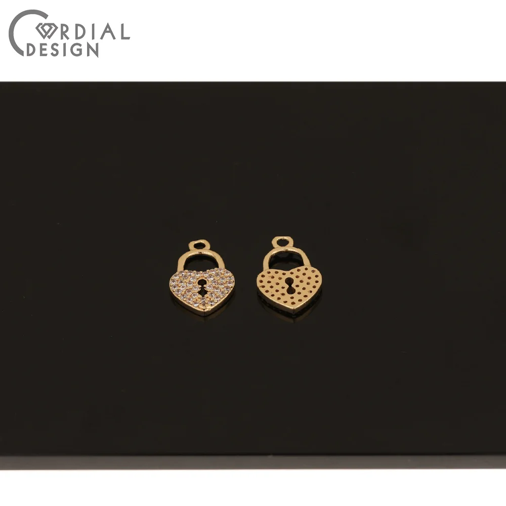 

Cordial Design 50Pcs 10*17MM Jewelry Accessories/Pendant/Hand Made/Earring Findings/Lock Shape/DIY Making/Connectors/CZ Charms