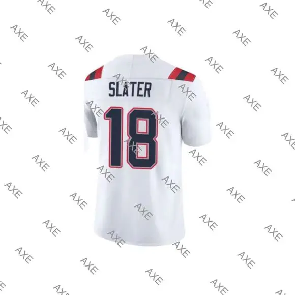 

Embroidery Letters American Football Jersey New England Matthew Slater White Blue Men's Player Limited Jersey