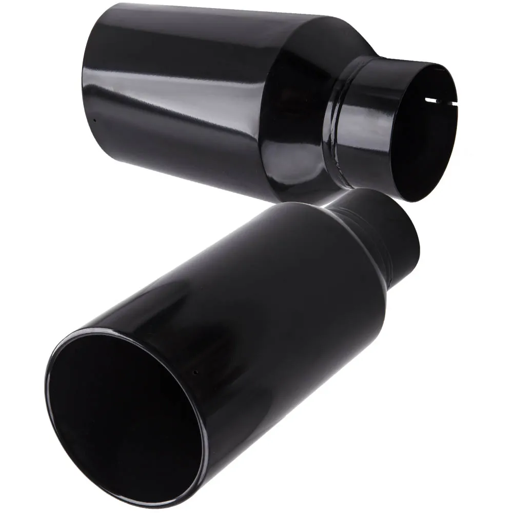 

5" Inlet 8"Outlet 18" Long Miter Black Angle Cut Diesel Smoker Exhaust 1 Pair