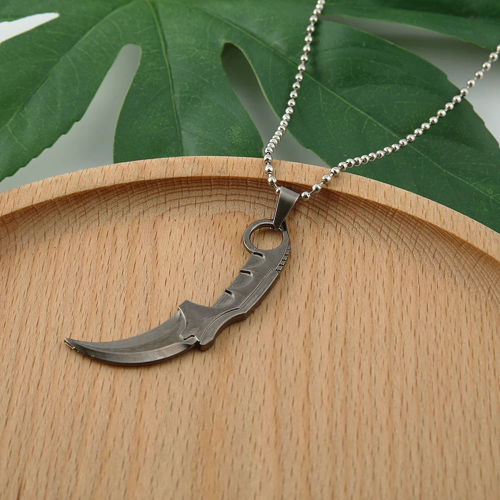 Ожерелье из игры CS GO колье искусственной кожи с ножом Counter Strike Шейное ожерелье для