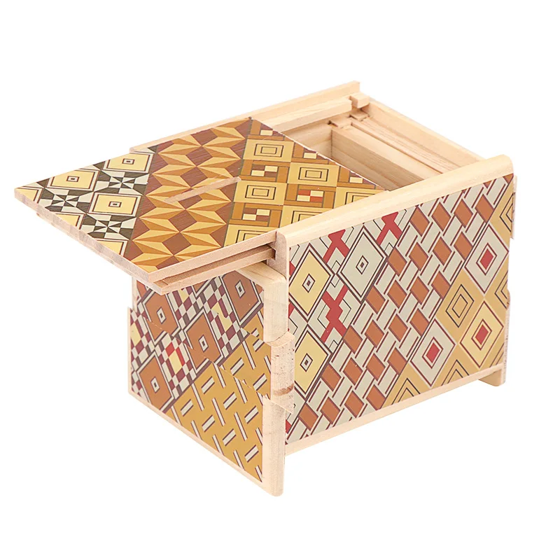 Mensa Japanese Coin Box Wooden Compartment Magic Trick Brain Teaser Logic Educational Puzzle Kids Wood Toy Gift|Пазлы| |