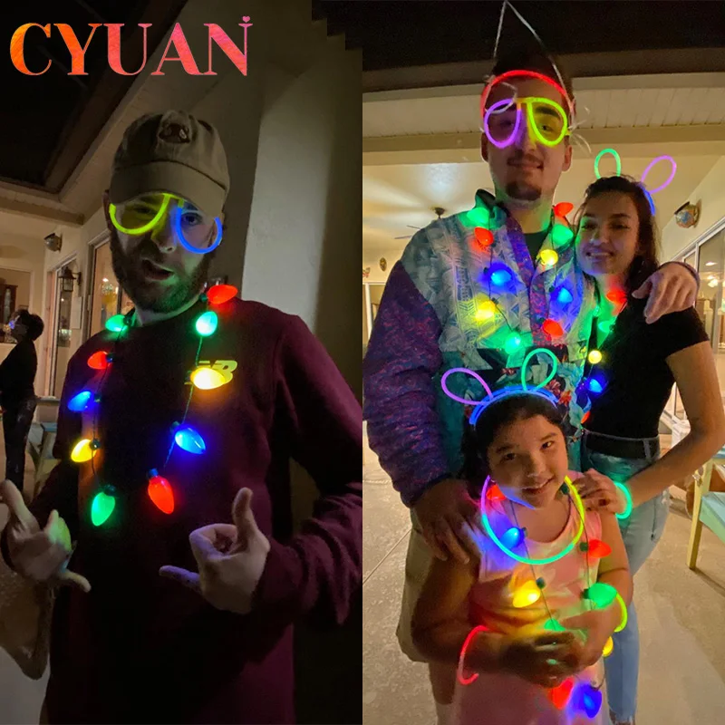 Светодиодная подсветка CYUAN рождественское ожерелье с лампочками светящиеся