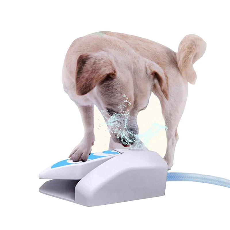 PET Dog Outdoor Water Feeder Water Fountain Cat Dog Step Spray Foot Pedal Automatic Drinking Dispenser High Capacity Drinking