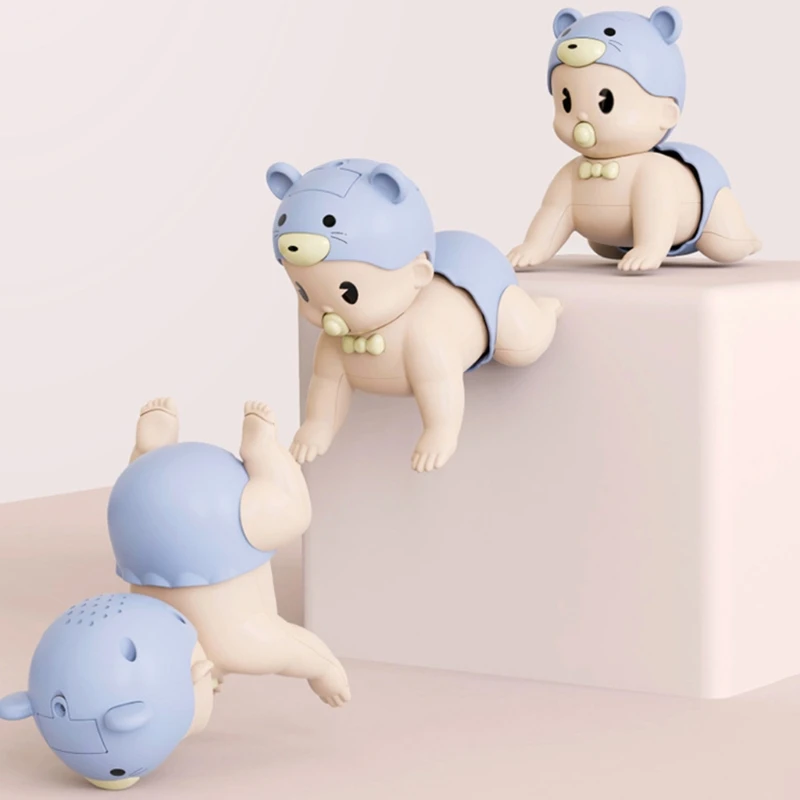 

85DE Cute Simulation Pacifier Electric Crawling Toddler Doll Humanoid Baby Toy Realistic Newborn Growth Companion Supplies