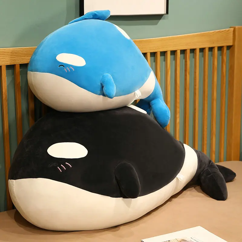 

40/60cm Black Blue Kawaii Sea Fish Doll Soft Killer Whale Plush Toys Stuffed Cushion Pillows Birthday Baby Kids Gift