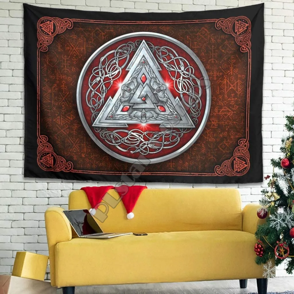 

PLstar Cosmos Tapestry Viking Tattoo 3D Printing Tapestrying Rectangular Home Decor Wall Hanging Home Decoration Style-03